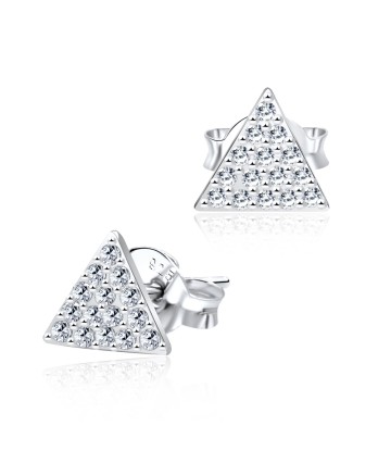 CZ Triangle Silver Stud Earring STS-3560